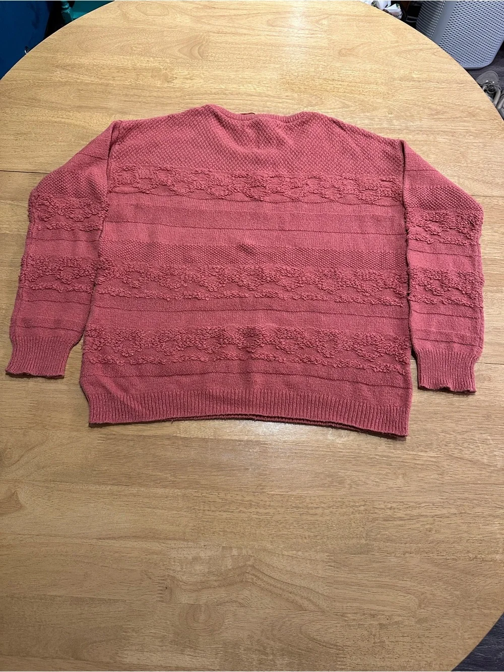 LC Lauren Conrad Medium Orange Textured Crew Neck Sweater
